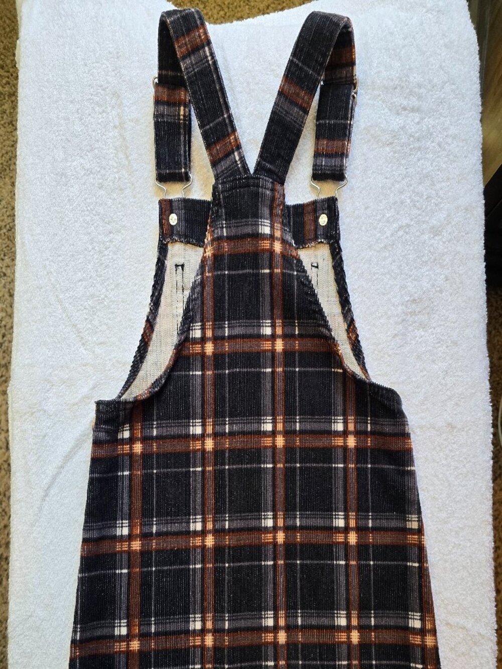 Art Class Girl's Corduroy Overall Dress - Black, Orange, And White - Picture 5 of 5